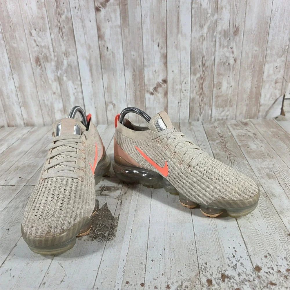 Nike Air VaporMax Flyknit 3 Womens Fossil‎ Sunset Pulse CT1274-200 Pink Tan 8